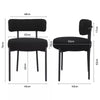 Set of 4 Modern Dining Chair Upholstered Soft Kitchen Chairs Teddy Fleece Black