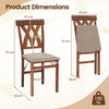Folding Kitchen Chairs Set of 2 Dining Chairs w/Padded Seat Brown