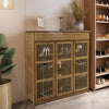 Wooden 4 Tier 3Door Drawer Shoe Cabinet Organiser Tidy Hallway Furniture Console