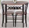 Small Table and 2 Chairs Rustic Metal Compact Breakfast Dining Furniture Bar Set