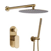 Bathroom Shower System Brass Rainfall Mixer Set Bath Tap Faucet Kit Brushed Gold