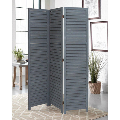 3 PANELS FOLABLE ROOM DIVIDER WALL FOLDING PARTITION WOOD SLATS PRIVACY SCREEN