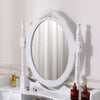 Dressing Table with Mirror and Stool, Vanity Desk with Mirror and Drawers White