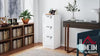3-Drawer File Filing Cabinet Lockable Compact Size for A4 Letter White