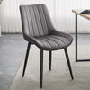 2x Dining Chairs Set Velvet Upholstered Back Dining Room Chair Fabric Grey