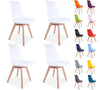 4x Tulip Dining Chairs Multi-Colours Padded Seat with Wood Legs PU Leather