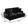 Black Velvet 2 Seater Sofa - Payton SOF109