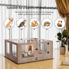 XXL Large Dog Playpen Pet Whelping Box Cage Tempered Glass Safety Rail Fence Pen