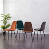 Set Of 2 Velvet Dining Chairs Fabric Upholstered Seat With Metal Legs