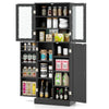 Kitchen Pantry Storage Cabinet 161cm Tall Freestanding Cupboard w/Doors