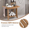 Corner Shower Bench Stool Bathroom Seat 2-Tier Storage Shelf Bathroom Foot Rest