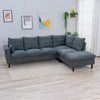 L-Shaped Corner Sofa, Sectional Couch with Built-in USB Port Chaise