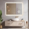 Fogless Bathroom LED Wall Mirror with Dimmable Lights/Magnifier/Touch Switch UK