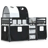 Bunk Bed with Curtains White and Black 90 x 200 Solid Z6E3