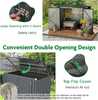 Metal Garden Shed Flip Top Lockable Outdoor Tool Bin Storage Weatherproof Grey