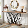 140 cm Console Table, Wooden and Metal Butterfly Entry Table, Long Narrow Table