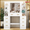 Modern LED Dressing Table Makeup Desk with 11 Lights Mirror Bedroom Vanity Set