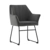 2PC Grey Dining Chair Velvet Padded Seat Dining Room Kitchen Chair Modern