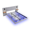 Double Plush Velvet Upholstered Bed Frame 4ft6 with Headboard & LED Lights Grey