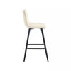Set of 2 Velvet Chairs High Back Bar Stools Footrest Backrest Metal Legs Pub