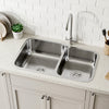 Premium Handmade Brushed Stainless Steel Kitchen Sink Double Bowl w/Drainer Kit