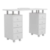 Wheeled Manicure Station Nail Salon Station Nail Table Mobile 8 Drawers Storage