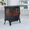 Electric Stove 3-Side Panoramic Fireplace LED Flame Effect Burner Log Stove Heat