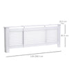Extendable Radiator Cover Cabinet Shelving Slatted Design MDF White Home Office