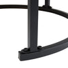 Nesting Coffee Table Set of 2 Glass Top Sofa Side End Tables Metal Framed Black