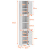 Bathroom Cabinet Storage Unit With 2 Doors & Shelves Tallboy Cupboard Furniture