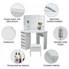 Corner Dressing Table Stool Vanity Set White Makeup Dresser Mirror 5 Drawers NEW