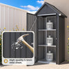 Outdoor Tall Garden Storage Box with 3 Adjustable Shelves,Single Door Cabinet
