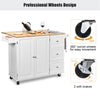 Rolling Kitchen Island Cart Large Storage Trolley Cabinet Extendable Countertop