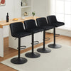 4Pcs Breakfast Bar Stool Velvet Padded Swivel Gas Lift Bar Chair With Metal Base