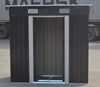 4X6FT Garden Metal Shed Pent Roof With Free Foundation Base Storage House Grey