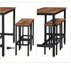 Breakfast Bar Table And Stools Kitchen Pub Dining Room Industrial Furniture Set