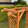 Wooden Garden Arch Pergola Feature Archway Natural with Square Top (Tan) Trellis