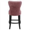 Velvet Button Wing Back Bar Stool Kitchen Pub Studd Breakfast Dining Chair Seat