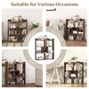 Wooden Bookcase 7 Cubes Open-back Bookshelf Storage Display Shelf-Walnut