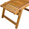Deck Chair with Footrest Acacia Wood Outdoor Garden Recliner Sunlounger