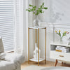 90cm Plant Stand 2/3-Tier Flower Holder Tall Side End Table with Golden Frame
