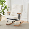 Rocking Chair Boucle Fabric Armchair with Backrest & Footrest for Living Room
