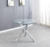Selina Chrome Round Square Leg Glass Dining Table