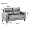 Ergonomics 2 Seater Sofa Modern High Back Fabric Couch With Wood Legs 2 Pockets