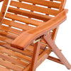 Foldable Bamboo Recliner Chair Garden Balcony Sun Lounger with Footrest Headrest