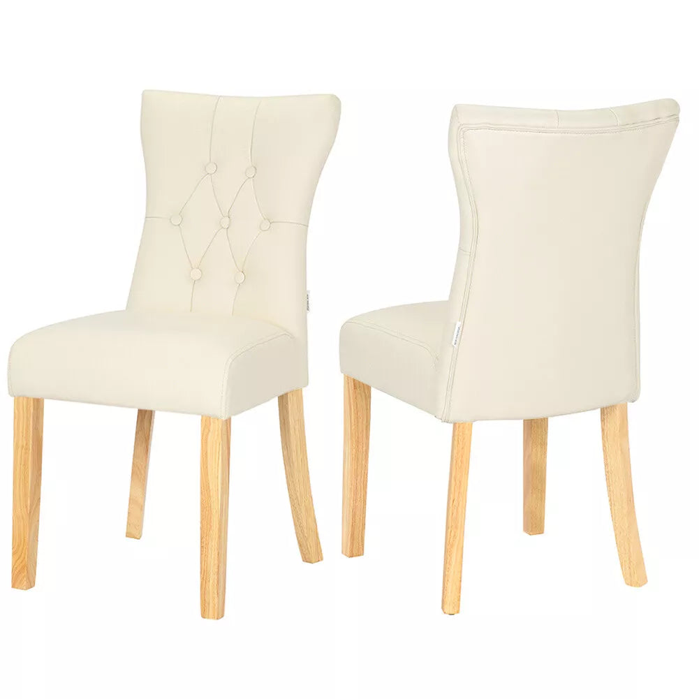 2/4Pcs Upholstered Dining Chair High Back Padded Seat with Door Knocker Kitchen