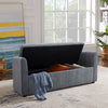 Grey Ottoman Window Seat Hidden Storage Box Bench Chenille Home Living Furniture