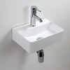 Wall Mounted Small Cloakroom Ceramic Sink Wash Basin (Centre Tap) - White
