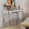 Large Crushed Diamond Silver Mirrored Console Table Lamp End Side Table Bedroom