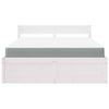 Solid Pine Wood Bed with Drawers and White , 160 x 200 , Bedroom Y9L8